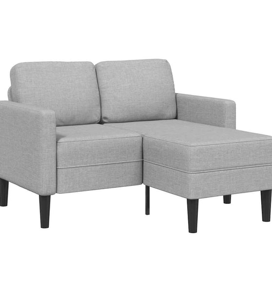 2-Sitzer-Sofa mit Chaiselongue L-Form Wolkengrau 125 cm Stoff