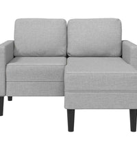 2-Sitzer-Sofa mit Chaiselongue L-Form Wolkengrau 125 cm Stoff