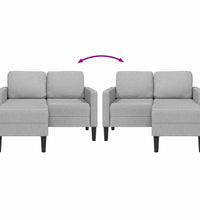 2-Sitzer-Sofa mit Chaiselongue L-Form Wolkengrau 125 cm Stoff