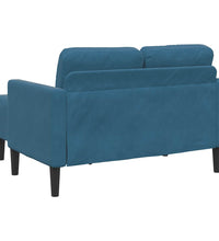 2-Sitzer-Sofa mit Chaiselongue L-Form Blau 125 cm Samt