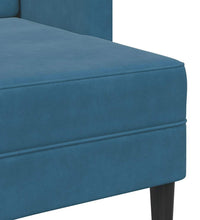 2-Sitzer-Sofa mit Chaiselongue L-Form Blau 125 cm Samt