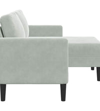 2-Sitzer-Sofa mit Chaiselongue L-Form Hellgrau 125 cm Samt