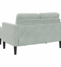 2-Sitzer-Sofa mit Chaiselongue L-Form Hellgrau 125 cm Samt