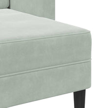 2-Sitzer-Sofa mit Chaiselongue L-Form Hellgrau 125 cm Samt