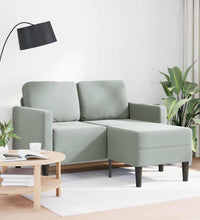 2-Sitzer-Sofa mit Chaiselongue L-Form Hellgrau 125 cm Samt