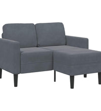 2-Sitzer-Sofa mit Chaiselongue L-Form Dunkelgrau 125 cm Samt