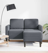 2-Sitzer-Sofa mit Chaiselongue L-Form Dunkelgrau 125 cm Samt