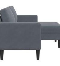 2-Sitzer-Sofa mit Chaiselongue L-Form Dunkelgrau 125 cm Samt
