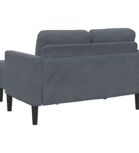 2-Sitzer-Sofa mit Chaiselongue L-Form Dunkelgrau 125 cm Samt