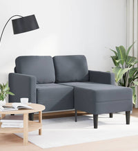 2-Sitzer-Sofa mit Chaiselongue L-Form Dunkelgrau 125 cm Samt