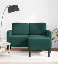 2-Sitzer-Sofa mit Chaiselongue L-Form Dunkelgrün 125 cm Samt