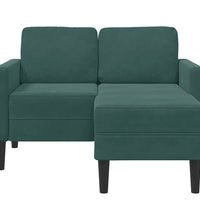 2-Sitzer-Sofa mit Chaiselongue L-Form Dunkelgrün 125 cm Samt