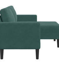 2-Sitzer-Sofa mit Chaiselongue L-Form Dunkelgrün 125 cm Samt