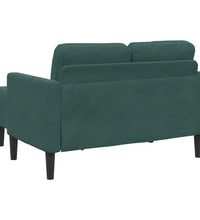 2-Sitzer-Sofa mit Chaiselongue L-Form Dunkelgrün 125 cm Samt