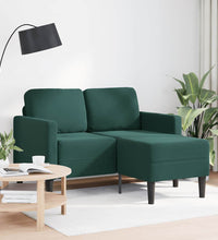2-Sitzer-Sofa mit Chaiselongue L-Form Dunkelgrün 125 cm Samt