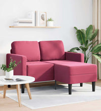 2-Sitzer-Sofa mit Chaiselongue L-Form Weinrot 125 cm Samt