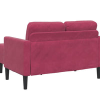 2-Sitzer-Sofa mit Chaiselongue L-Form Weinrot 125 cm Samt