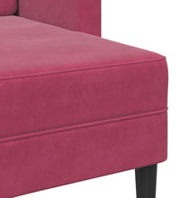 2-Sitzer-Sofa mit Chaiselongue L-Form Weinrot 125 cm Samt