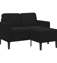 2-Sitzer-Sofa mit Chaiselongue L-Form Schwarz 125 cm Samt