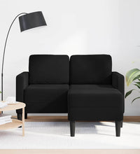 2-Sitzer-Sofa mit Chaiselongue L-Form Schwarz 125 cm Samt