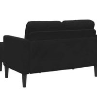 2-Sitzer-Sofa mit Chaiselongue L-Form Schwarz 125 cm Samt