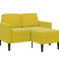 2-Sitzer-Sofa mit Chaiselongue L-Form Gelb 125 cm Samt