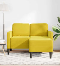 2-Sitzer-Sofa mit Chaiselongue L-Form Gelb 125 cm Samt