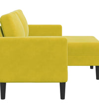 2-Sitzer-Sofa mit Chaiselongue L-Form Gelb 125 cm Samt
