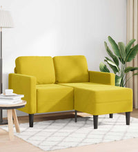 2-Sitzer-Sofa mit Chaiselongue L-Form Gelb 125 cm Samt
