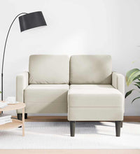 2-Sitzer-Sofa mit Chaiselongue L-Form Creme 125 cm Samt