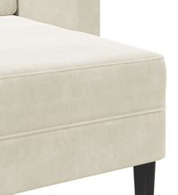 2-Sitzer-Sofa mit Chaiselongue L-Form Creme 125 cm Samt