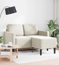 2-Sitzer-Sofa mit Chaiselongue L-Form Creme 125 cm Samt