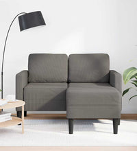 2-Sitzer-Sofa mit Chaiselongue L-Form Hellgrau 125 cm Leinen