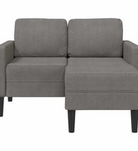 2-Sitzer-Sofa mit Chaiselongue L-Form Hellgrau 125 cm Leinen