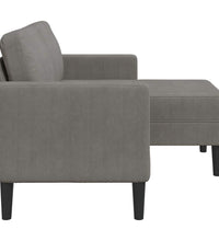 2-Sitzer-Sofa mit Chaiselongue L-Form Hellgrau 125 cm Leinen