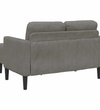 2-Sitzer-Sofa mit Chaiselongue L-Form Hellgrau 125 cm Leinen
