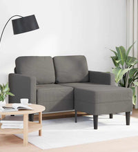 2-Sitzer-Sofa mit Chaiselongue L-Form Hellgrau 125 cm Leinen
