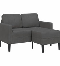 2-Sitzer-Sofa mit Chaiselongue L-Form Dunkelgrau 125 cm Leinen