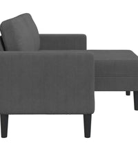 2-Sitzer-Sofa mit Chaiselongue L-Form Dunkelgrau 125 cm Leinen
