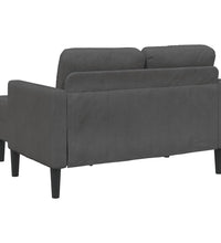 2-Sitzer-Sofa mit Chaiselongue L-Form Dunkelgrau 125 cm Leinen
