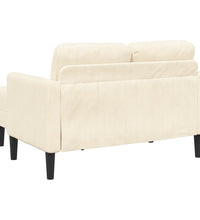 2-Sitzer-Sofa mit Chaiselongue L-Form Creme 125 cm Leinen