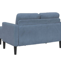 2-Sitzer-Sofa mit Chaiselongue L-Form Blau 125 cm Leinen