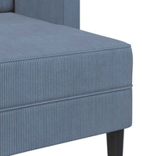 2-Sitzer-Sofa mit Chaiselongue L-Form Blau 125 cm Leinen