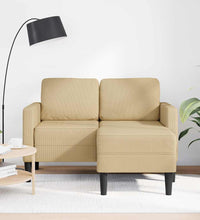 2-Sitzer-Sofa mit Chaiselongue L-Form Hellgrün 125 cm Leinen