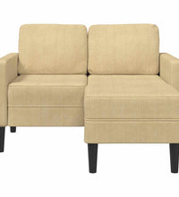 2-Sitzer-Sofa mit Chaiselongue L-Form Hellgrün 125 cm Leinen