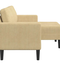 2-Sitzer-Sofa mit Chaiselongue L-Form Hellgrün 125 cm Leinen