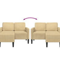 2-Sitzer-Sofa mit Chaiselongue L-Form Hellgrün 125 cm Leinen