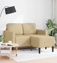 2-Sitzer-Sofa mit Chaiselongue L-Form Hellgrün 125 cm Leinen
