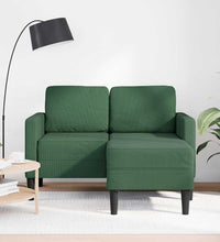 2er-Sofa mit Chaiselongue L-Form Dschungelgrün 125 cm Leinen
