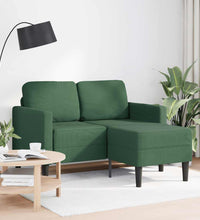 2er-Sofa mit Chaiselongue L-Form Dschungelgrün 125 cm Leinen